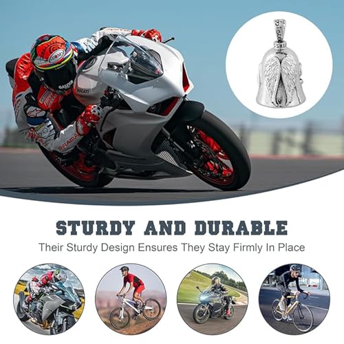 Image of Guardian Bell, Angle Wings Guardian Bell for Bike Car Motorcycles Guardian Bells Keychain Suitable Rider Gear Cycling Events Commuter Bikes Vintage Bike Restoration Handlebars