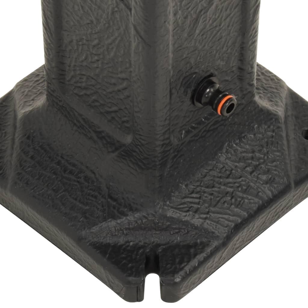 Columna de grifo de agua antracita con aspecto de piedra, de plástico HDPE, 90 cm de alto, con grifo de ½ pulgada y conexión de manguera para sistema de riego, jardín, balcón, terraza