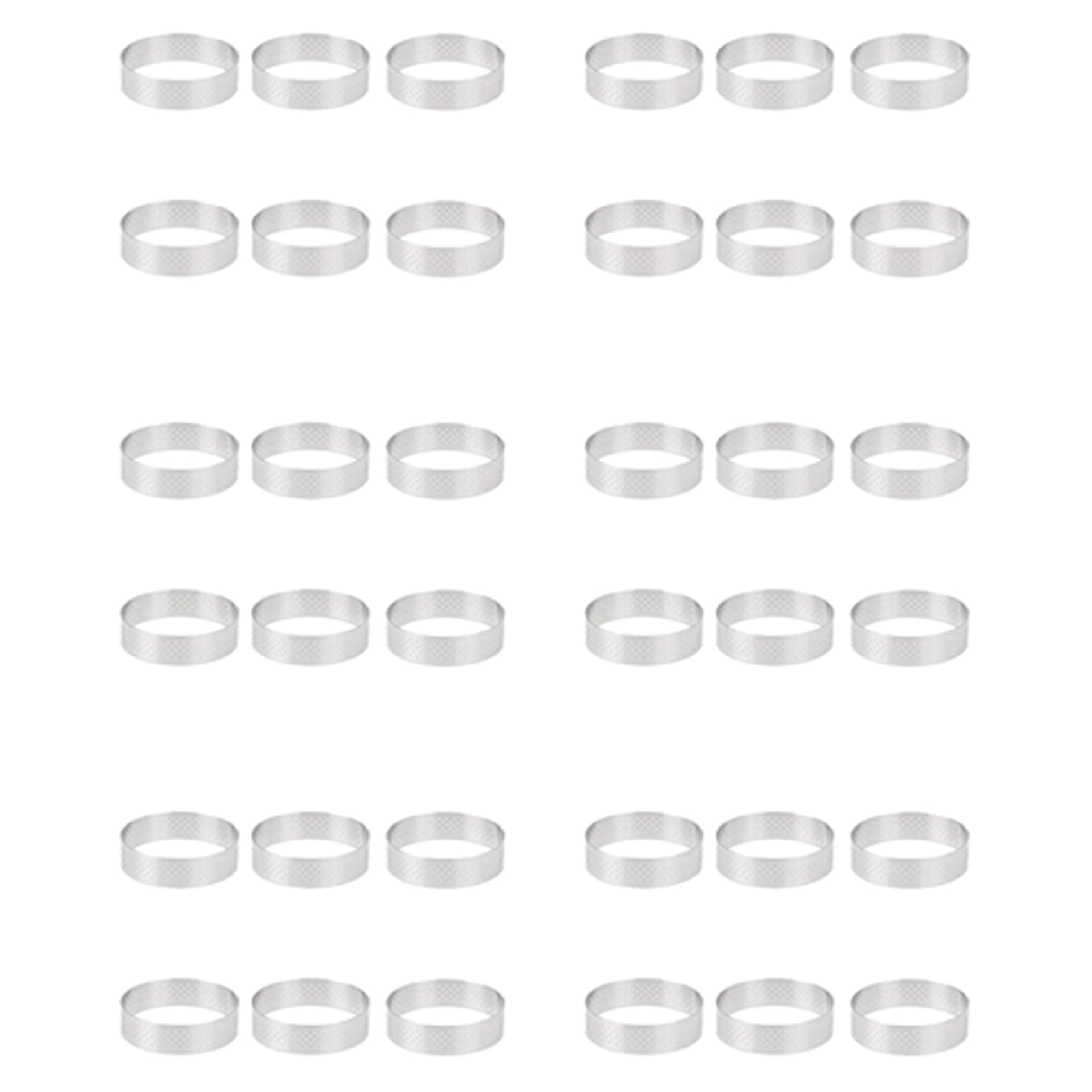 Hndhbfgrt 36Pcs 6cm Tart Ring Stainless Steel Tartlet Mold Circle Cutter Pie Ring Heat- Perforated Cake Mousse Molds