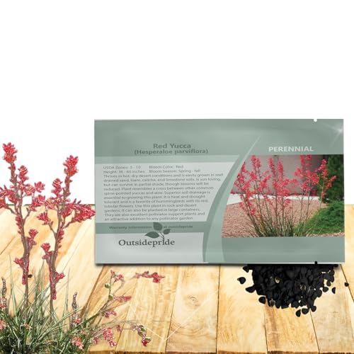 Outsidepride Red Yucca Seeds for Planting - 50 Pcs Drought Tolerant Flower Seeds with Evergreen...