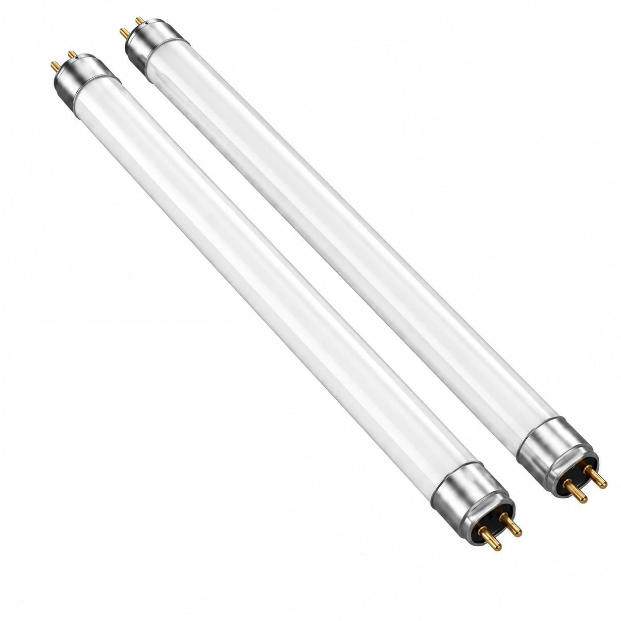 Innovess 2 Pack T5 8W Fluorescent Light Tubes, 3000K Warm White G5 2 Pin Tube Light Bulbs for Under Cabinet, Display Shelf, Bedroom, Study, Living Room, Terrariums Vivarium Bearded Dragons