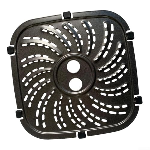 Gdfnmogo Piastra grill per friggitrice ad aria, in acciaio al carbonio, antiaderente, design a doppio strato, con 6 linguette in gomma, lavabile in lavastoviglie, accessori per friggitrice ad aria