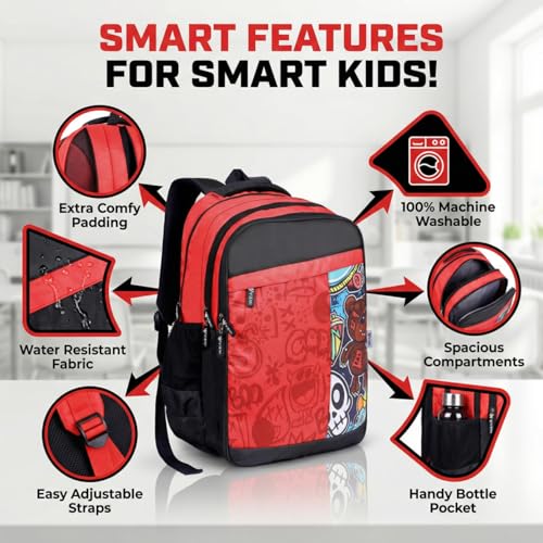 Image of VISMIINTREND School Bags for Girls & Boys 11-12, 13-14 Years, 12+ Years Old, Water Resistant, Laptop Casual Travel College School Backpack for Boys /Girls | Birthday /Rakhi Gifts