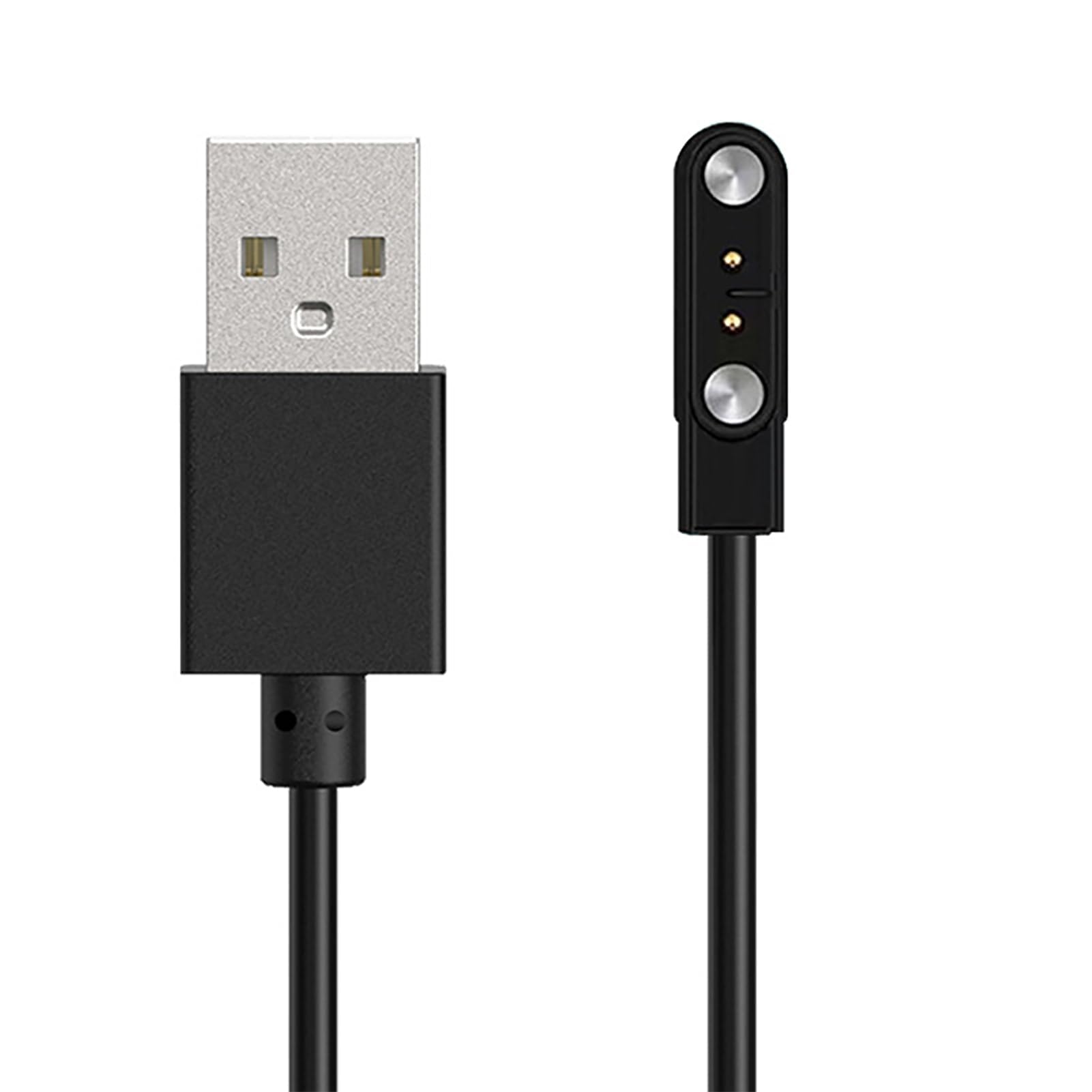 Cargador Reloj Inteligente 2-pin 4mm, Cable Magnética Carga para Relojes Inteligentes, Carga de Espaciado de Magnético USBCompatible con YAMAY SW022, AGPTEK LW11, Ticwatch GTX, Haylou Solar LS05