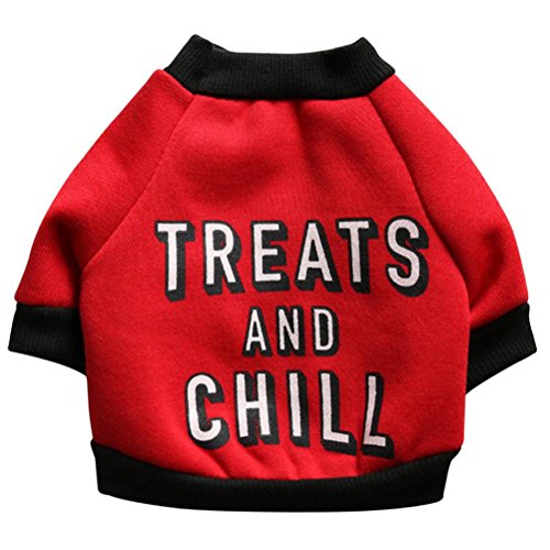 OutTop Pet Clothes Small Dogs Warm Polo Shirt Apparel Costume Accessory for Dog Dachshund, Poodle, Pug, Chihuahua, Shih Tzu, Yorkshire Terriers, Papillon (M, B_Red)
