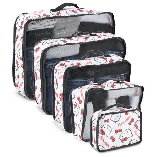 Sanrio's Hello Kitty Packing Cubes - 5 Piece Packing Cube Bags - Travel Essentials - Suitcase Luggage Organizer Set - Hello Kitty and Friends, My Melody, Kerromi, Kerropi, Badtz-Maru (Hello Kitty)