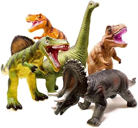Boley 5 Piece Jumbo Dinosaur Set - Kids, Children, Toddlers Highly Detailed, Realistic Toy Set for Dinosaur Lovers - Perfect for Party Favors, Birthday Gifts, and More
