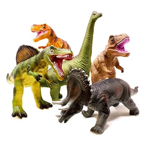 Boley 5 Piece Jumbo Dinosaur Set - Realistic, Highly Detailed Toy Dinosaurs for Kids, Toddlers, and Children - Educational Gifts for Boys and Girls - Ideal for Party Favors and Birthday Gifts Cover