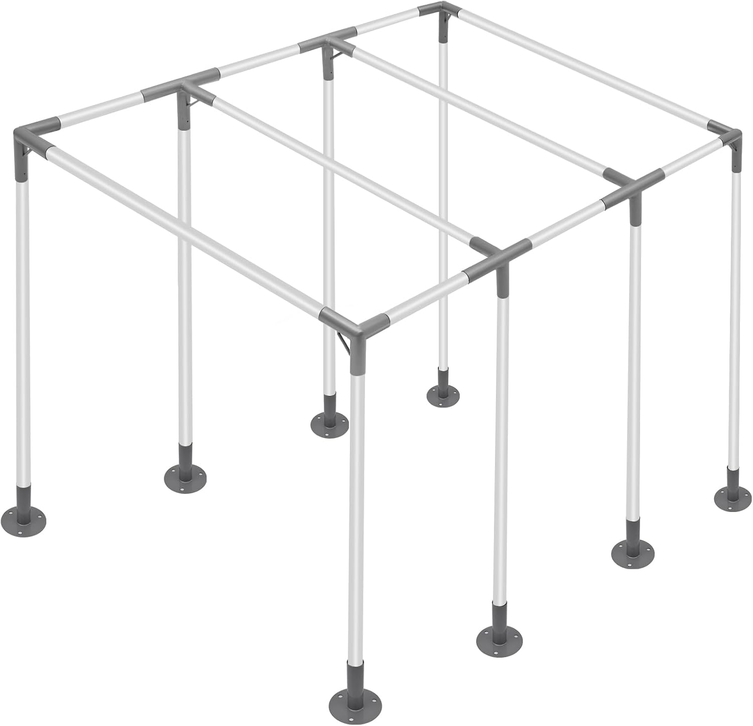 6 Leg Carport Kits，Slant Roof Canopy Fitting Kit with 1-3/8" ID, Galvanized Steel Carport Connectors, shed Frame kit DIY Project