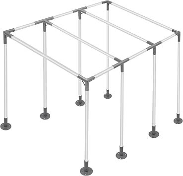 8 Leg Carport Kits,Slant Roof Canopy Fitting Kit with 1-3/8" ID, Galvanized Steel Carport Connectors, shed Frame kit DIY Project