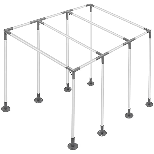 8 Leg Carport Kits，Slant Roof Canopy Fitting Kit with 1-3/8" ID, Galvanized Steel Carport Connectors, shed Frame kit DIY Project