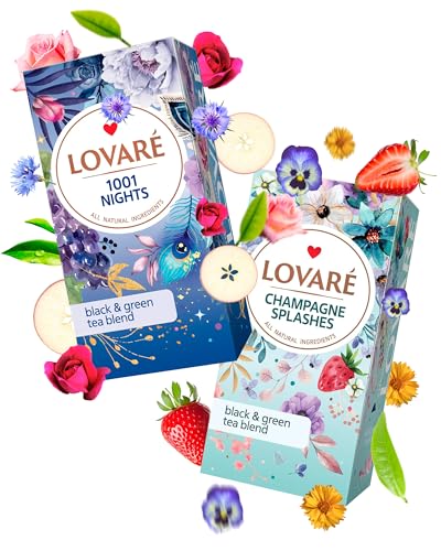 LOVARE Individually Tea Bags Bundle 48 Pack - 1001 Nights + Champagne Splashes - Made in Ukraine - Flavored Tea Blend Bundle in Gift Box for Tea Lovers - Mother's Day Gifts image 4
