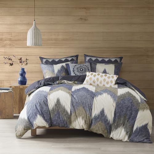 Image of Ink+Ivy Alpine Duvet Cover Set, Navy, Full /Queen