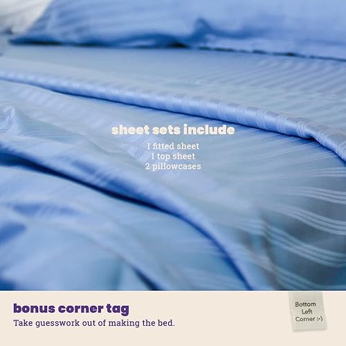 Miniatura 7 de Sheets & Giggles Juego de sábanas 100% lyocell eucalipto, para todas las estaciones, fabricado de manera responsable, naturalmente refrescante,