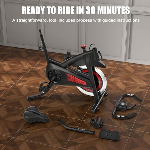 Image of Exercise Bike Stationary Bike Indoor Cycling Bicycle for Home Gym Spinning Bike 300 lbs Weight Capacity Adjustable Seat /Handlebar for Office Cardio Workout