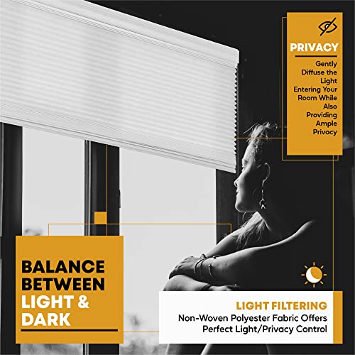 Biltek Cellular Honeycomb Window Shades And Blinds Light Filtering Shades Insulated Blinds Cellular Shades Honeycomb Blinds For Doors Pleated Window Blinds 45" W X 64" H #TOP4