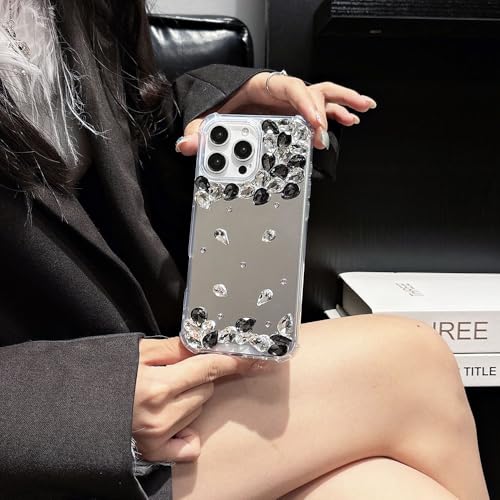 【SUYYPW】適用 iPhone 17 Pro max キラキラ ケース 蝶の形 ミラー ラインストーン 背面きらきら バタフライ ラグジュアリー アイフォン17プロマックス 人気 カバー おしゃれ 高級 シンプル 韓国 アイホン17 Pro max ス