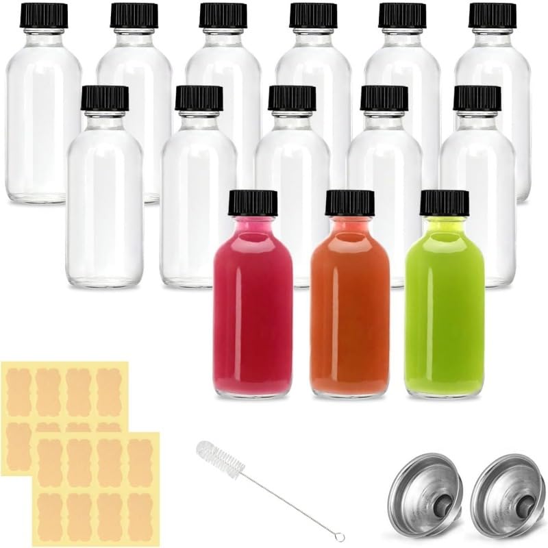 Bottiglia Vetro Praknu 6 Bottiglie Vetro 500ml Con Tappo Ermetico Con 6 Guarnizioni Extra, 12 Ettichette E Penna - Per Olio, Liquori, Vino Bottiglie Di Vetro Per Acqua