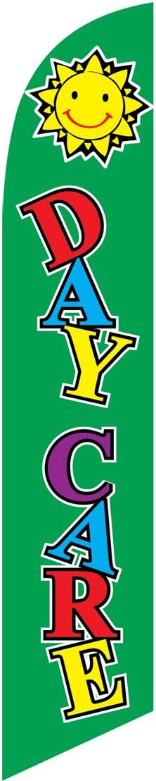 Day Care (green) Feather Banner Swooper Flag -No Wind Required- Replacement FLAG ONLY