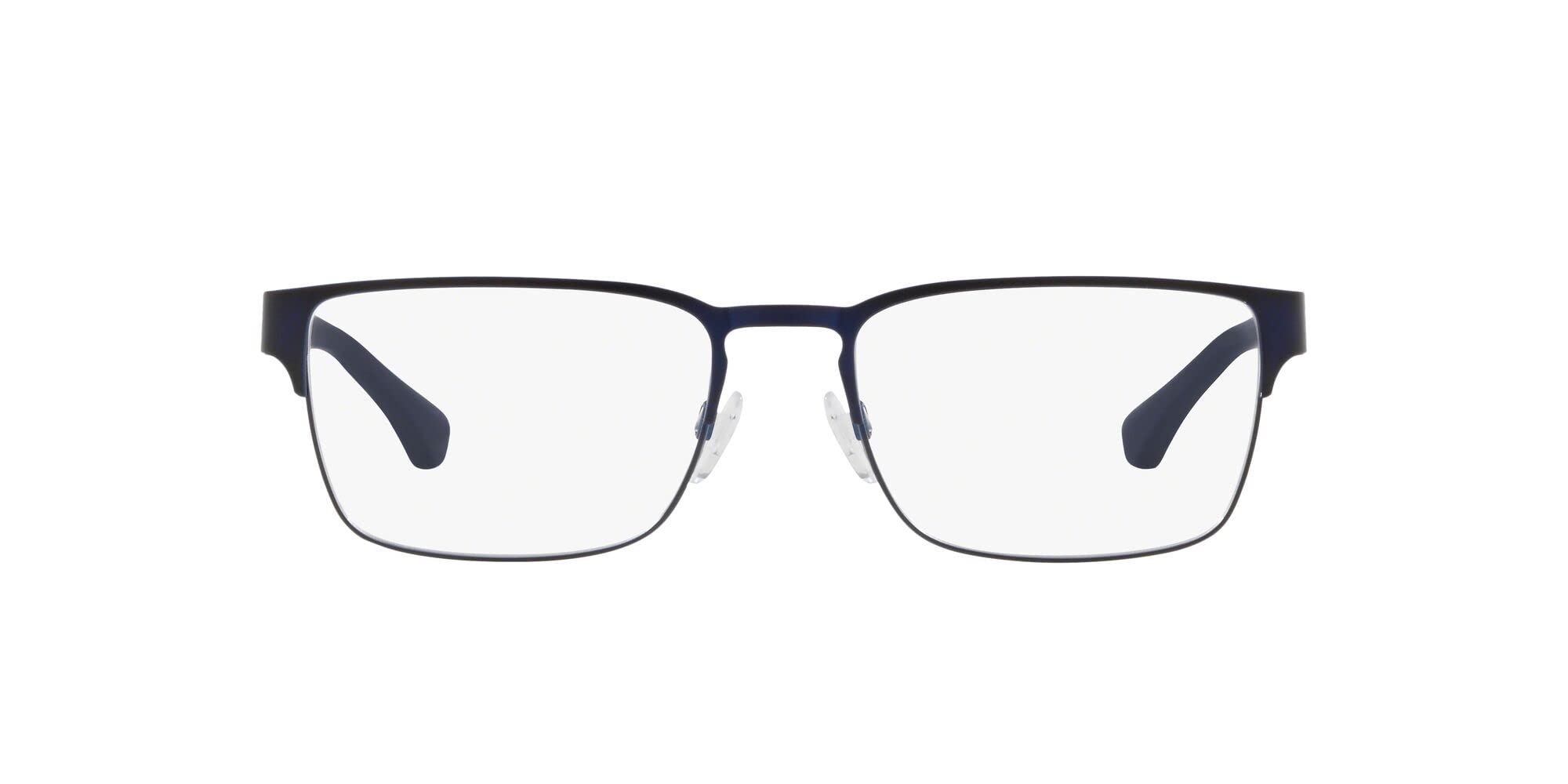 Emporio Armani Men's EA1027 Square Prescription Eyewear Frames, Matte Blue/Demo Lens, 57 mm