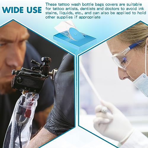 Harloon MUA-HARLOON-055 500 Pcs Disposable Tattoo Bottle Bags Tattoo Wash Bottle Bags Tattoo Squeeze Bottle Bag Tattoo Bottle Covers 6 X 8 Inch Disposable Plastic Bags thumb #6
