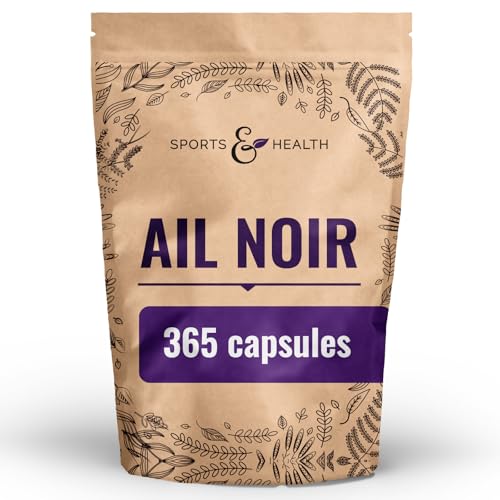 Gélules d’ail noir fermenté 9 000 mg à partir d’un extrait 15:1 – 365 gélules hautement dosées – Black Garlic Capsules – Véganes et sans additifs –...
