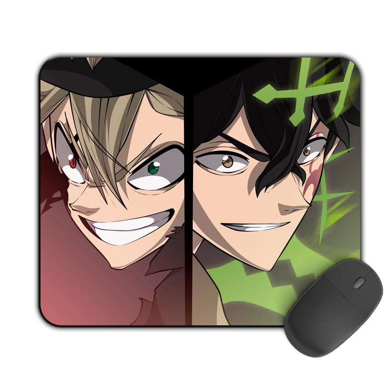 Image of Printed Design Mouse Pad Yuno Asta Smile (200MM X 240 X 3MM) Enhance Gaming and Work Performance Comfortable and Precise Non-Slip Water Proof Black Clover Mouse Pad.