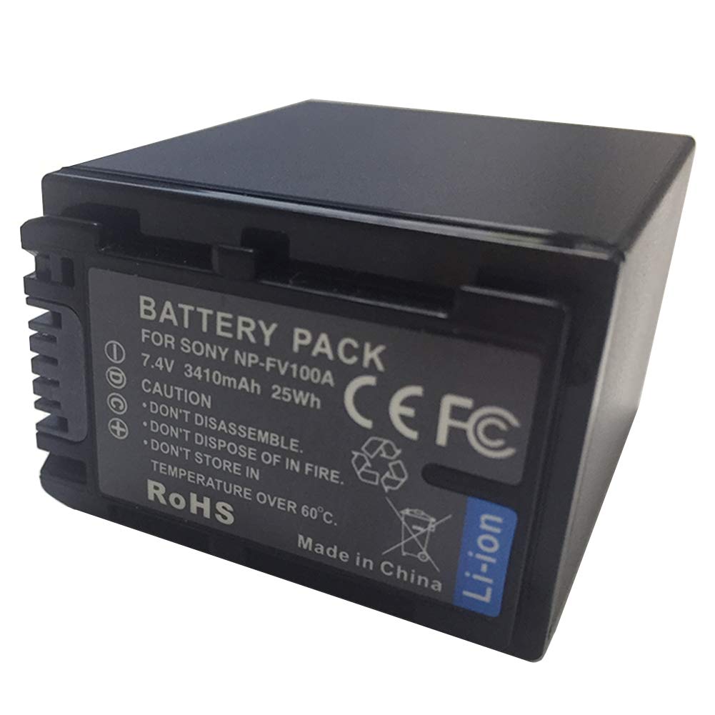 XITAIAN 7.4V 3410mAh 25Wh NP-FV100A Batteria videocamera di Ricambio per Sony NP-FV30, NP-FV50, NP-FV50A, NP-FV70, NP-FV70A, NP-FV100, NP-FV100A