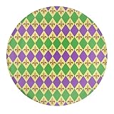 Cute Mardi Gras Pattern Funny Round Strong Magnet Refrigerator Glass Fridge Sticker Whiteboard Locke