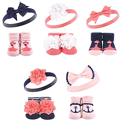 Image of Hudson Baby Girl's Headband and Socks Giftset