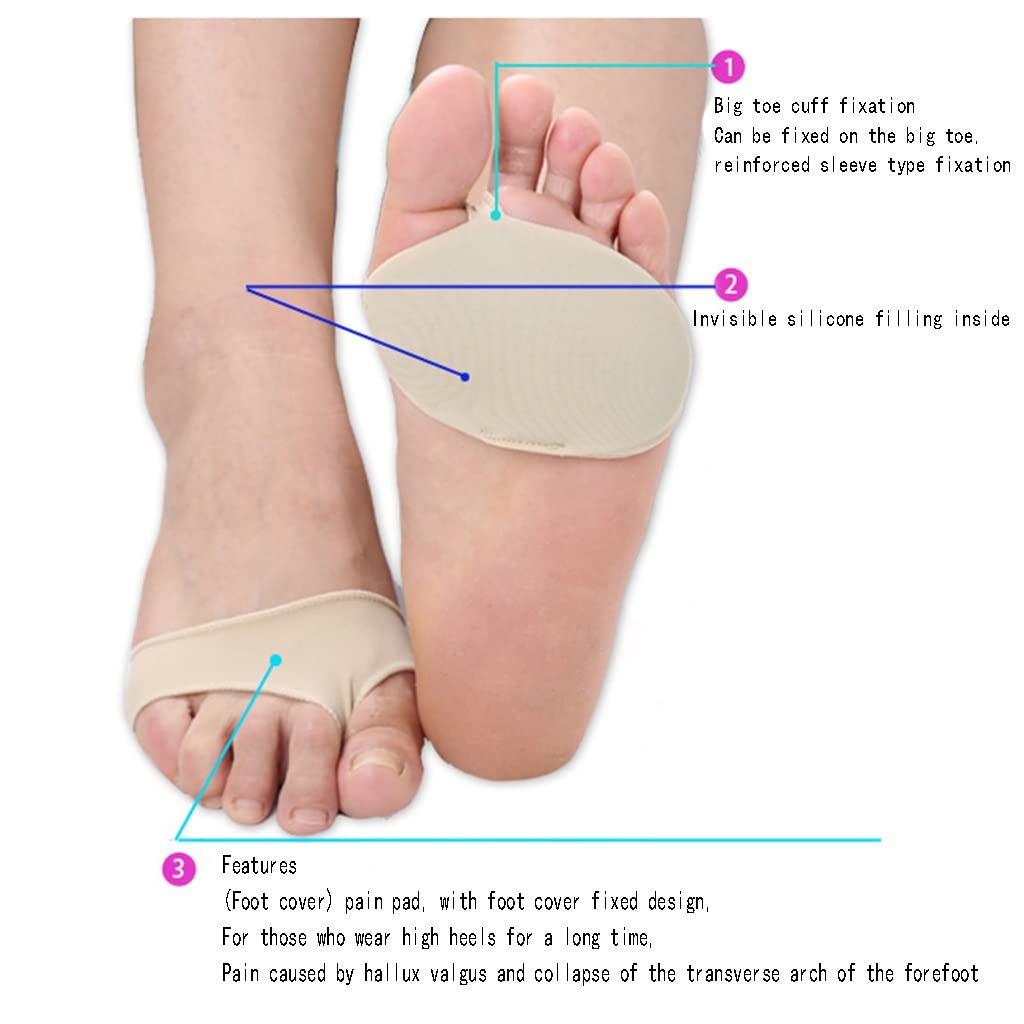 Cuscinetto per Punta con Inserto nell'avampiede, correzione dell'alluce valgo, Solette Ortopediche Traspiranti, Supporto per Cuscinetti per metatarso, per Sollievo dal Dolore della Danza