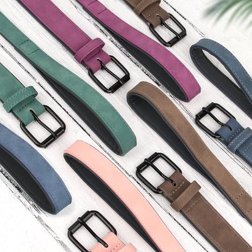 Image of Didog PU Leather Dog Collar and Leash Set, Soft Padded, Green, Neck 18-22 inch