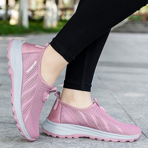 Zapatillas de tela mujer con cuña, zapatos deportivos cómodos y frescos 5