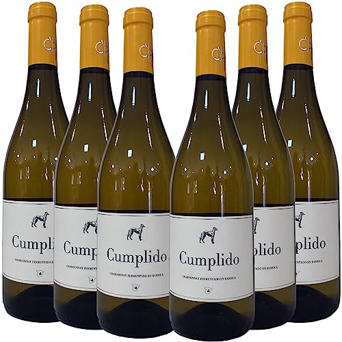 Cumplido Chardonnay Fermentado en Barrica | Vino Blanco de la Tierra de Castilla 75cl | 6 Botellas