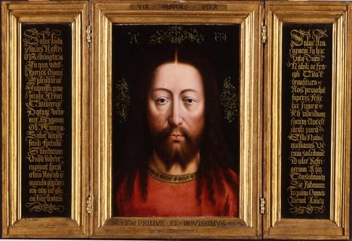 Tableaux peinture sur toile triptyque Le Christ Salvator Mundi de Van Eyck pour chambre