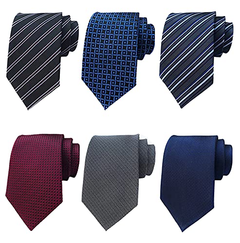 Adulove Men's Necktie Classic Silk Tie Woven Jacquard Neck Ties 6 PCS - Image 3
