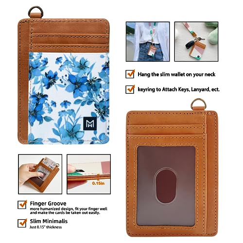 Image of Credit Card Holder Wallet for Women Slim Minimalist Wallet RFID Blocking Leather Wallets Elastic Front Pocket Wallet for Women