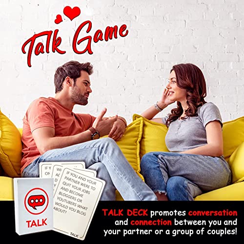 Image of Awestuffs Fun Games & Game Night Party Games for Couples - Talk Flirt Dare (3 in 1) Tabletop Game
