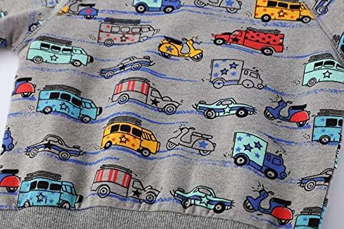 Miniatura 2 de Akyzic Sudaderas de dinosaurio para niños pequeños, manga larga, de algodón, diseño espacial, camisetas de dibujos animados, camiseta deportiva