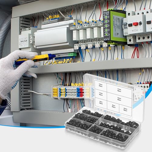 MumdoYAL 260 stück kabeldurchführung gummi,gummitülle,kabeltülle,flexible kabeltüllen,7 Größen,für Kabelschutz,Kabelkanal,Draht,Boot,Elektroinstallation,Wohnmobil,Auto