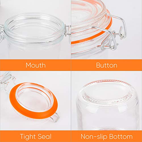 Glass Jars With Airtight Lids,Encheng 16 Oz Glass Jars With Leak Proof Rubber Gasket,Wide Mouth Mason Jars With Hinged Lids For Kitchen Canisters,Glass Storage Containers 12 Pack #TOP2