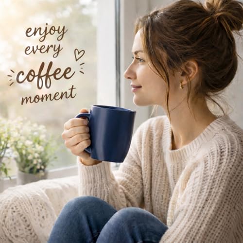 Set de 12 tazas de café de cerámica multicolor 12 oz miniatura 6