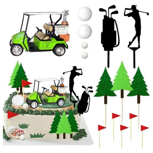 Golf Cake Decorations Heading for The Green Cake Topper Birthday Decorations for Golfers with Cart Flag Golf Ball for Men Sport Golf Theme Party Supply