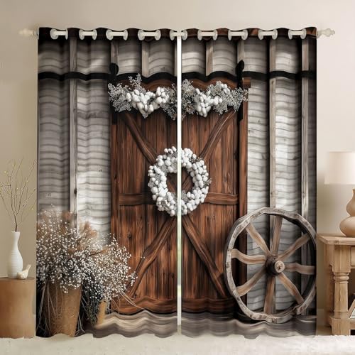 Feelyou Rideaux occultants porte grange 2 panneaux 38x45 po