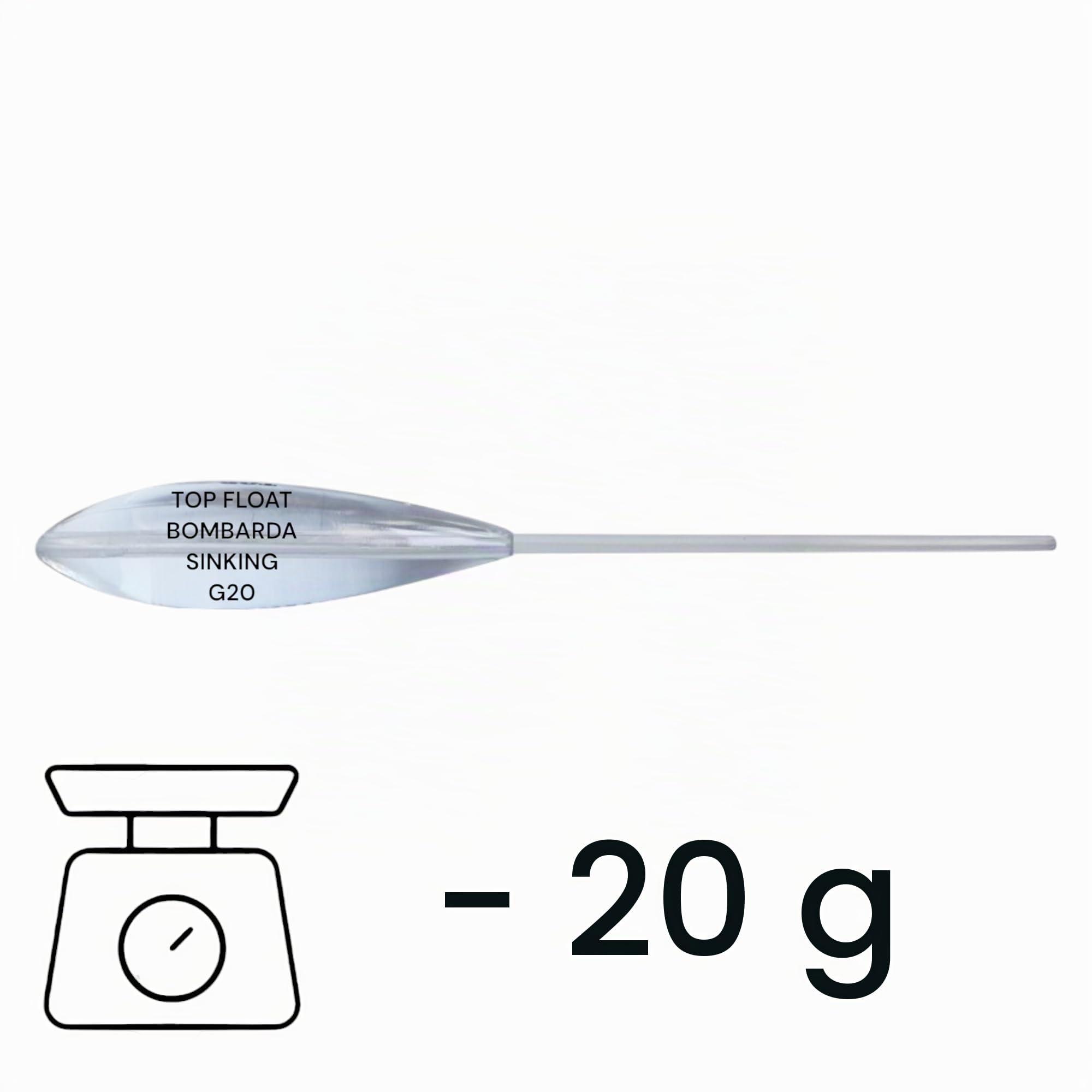 Top Float Bombarda Affondante Trasparente Set 10 x 20g | Sbirolino Sinking - Accessori da Pesca Trota Lago & Fiume - Articoli da Pesca Mare - Kit a Luccio e Spigole - Fishing Set
