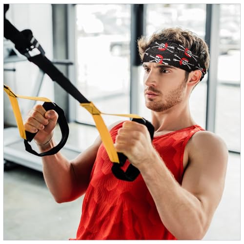 Image of Lyrow 12 Pcs Headbands for Men Running Headband Mens Sweat Bands Headbands for Tennis Athletic Cycling Basketball Yoga Workout Outdoor Sports Gym Jogging Exercise