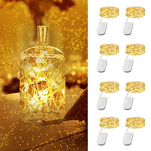 Vicloon 8 Stück LED Mini Lichterkette mit 8 Ersatzbatterien,...