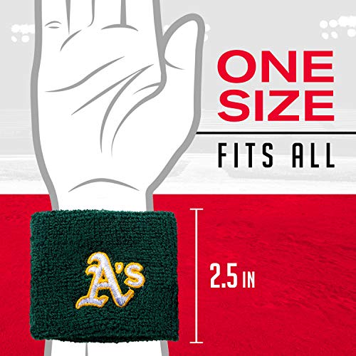 Image of Franklin Sports MLB Oakland Athletics Team Wristbands (Pack of 6)