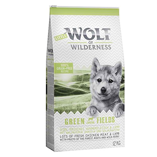 Price comparison product image Wolf of Wilderness Green Fields Junior Dry Dog Food with Lamb & Chicken (12kg)