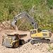 PREPOP Remote Control Excavator Toy for 6-12 yr Boys, Best Birthday Gifts for Kids 4-7 8 9 10 11 Year Old, RC Construction Toys with Metal Shovel, Lights, Sounds 2.4Ghz
